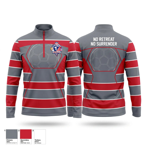 Quarter Zip Jacket, Patriots United FC, Men's Soccer, Teamtime, Team time, sublimation, custom sports apparel, team uniforms, spirit wear, spiritwear, sports uniforms, custom shirts, team store, custom team store, fundraiser sports, apparel fundraiser