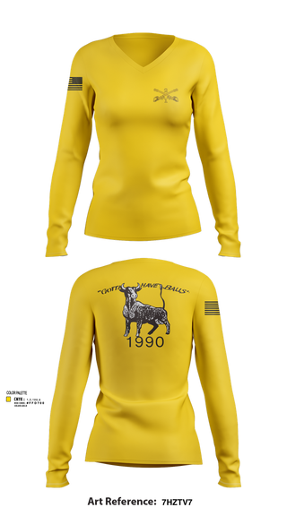 Womens Long Sleeve Vneck Shirt, 2nd Armored Cavalry Regiment, , Teamtime, Team time, sublimation, custom sports apparel, team uniforms, spirit wear, spiritwear, sports uniforms, custom shirts, team store, custom team store, fundraiser sports, apparel fundraiser