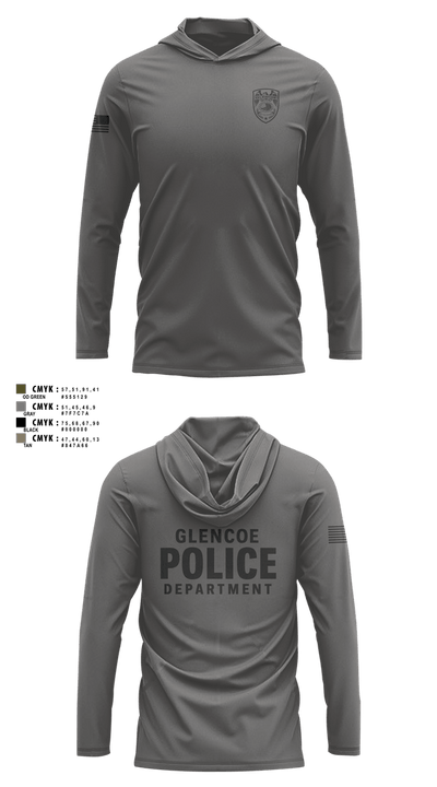 Glencoe Police Department Long Sleeve Performance Shirt with hood - 3