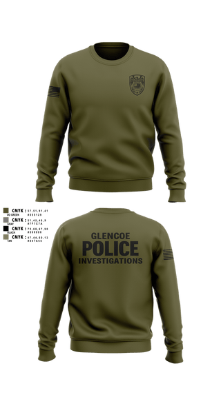 Crew Neck Sweatshirt, Glencoe Investigations, Police, Teamtime, Team time, sublimation, custom sports apparel, team uniforms, spirit wear, spiritwear, sports uniforms, custom shirts, team store, custom team store, fundraiser sports, apparel fundraiser