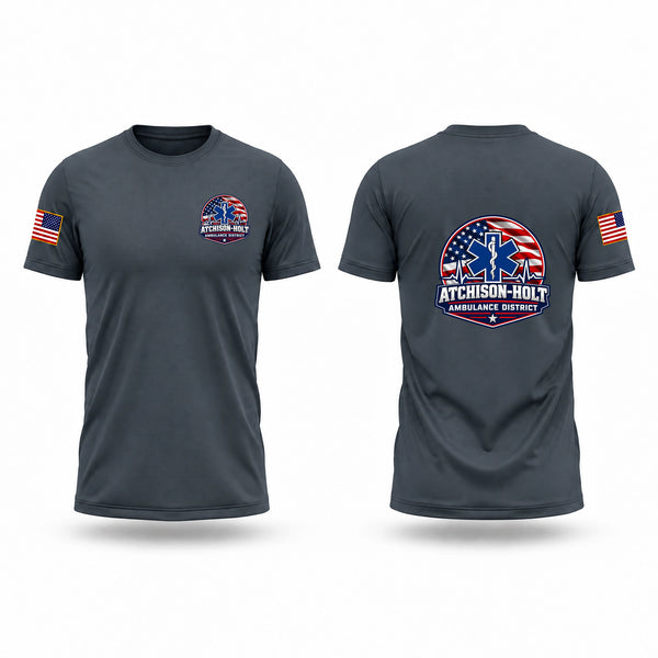 Short Sleeve Performance Shirt, Atchison Holt Ambulance District, EMS/EMT, Teamtime, Team time, sublimation, custom sports apparel, team uniforms, spirit wear, spiritwear, sports uniforms, custom shirts, team store, custom team store, fundraiser sports, apparel fundraiser