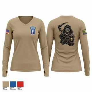Womens Long Sleeve Vneck Shirt, Attack Company, Army, Teamtime, Team time, sublimation, custom sports apparel, team uniforms, spirit wear, spiritwear, sports uniforms, custom shirts, team store, custom team store, fundraiser sports, apparel fundraiser