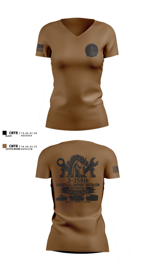 Womens Short Sleeve Vneck Shirt, 3-356 LSB (Wild Stallions), Army, Teamtime, Team time, sublimation, custom sports apparel, team uniforms, spirit wear, spiritwear, sports uniforms, custom shirts, team store, custom team store, fundraiser sports, apparel fundraiser