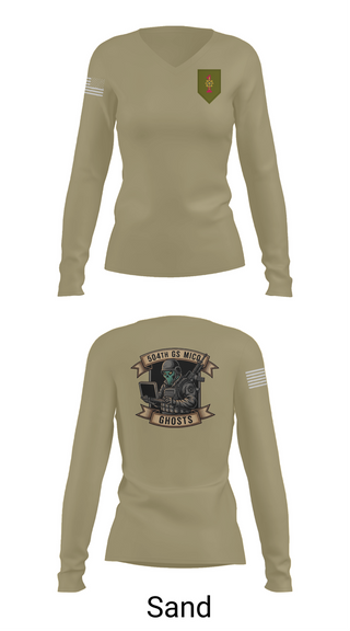 Womens Long Sleeve Vneck Shirt, 504th GS MICO, , Teamtime, Team time, sublimation, custom sports apparel, team uniforms, spirit wear, spiritwear, sports uniforms, custom shirts, team store, custom team store, fundraiser sports, apparel fundraiser