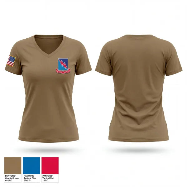 Womens Short Sleeve Vneck Shirt, 323rd military intelligence battallion, Army, Teamtime, Team time, sublimation, custom sports apparel, team uniforms, spirit wear, spiritwear, sports uniforms, custom shirts, team store, custom team store, fundraiser sports, apparel fundraiser