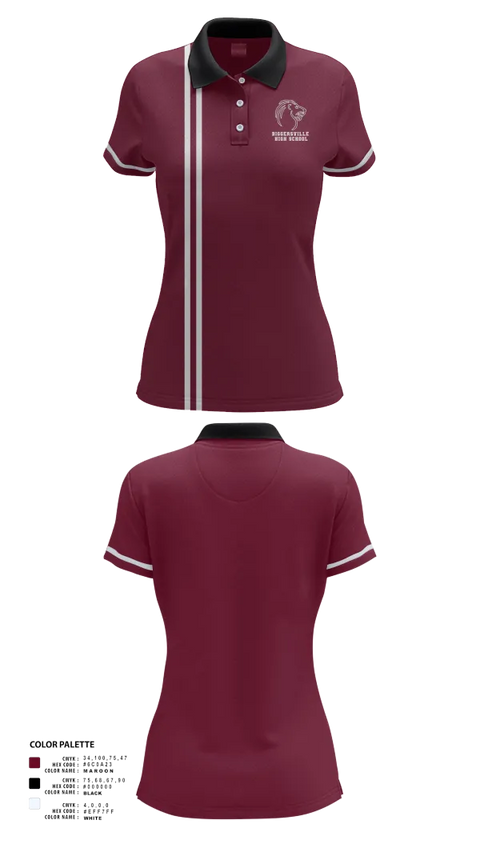 Womens Short Sleeve Performance Polo, Biggersville High School, Bowling, Teamtime, Team time, sublimation, custom sports apparel, team uniforms, spirit wear, spiritwear, sports uniforms, custom shirts, team store, custom team store, fundraiser sports, apparel fundraiser