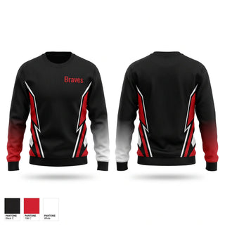 Crew Neck Sweatshirt, Braves, Men's Soccer, Teamtime, Team time, sublimation, custom sports apparel, team uniforms, spirit wear, spiritwear, sports uniforms, custom shirts, team store, custom team store, fundraiser sports, apparel fundraiser