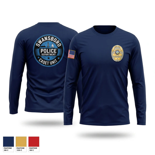 Long Sleeve Performance Shirt, Swansboro Police cadet unit, Police, Teamtime, Team time, sublimation, custom sports apparel, team uniforms, spirit wear, spiritwear, sports uniforms, custom shirts, team store, custom team store, fundraiser sports, apparel fundraiser
