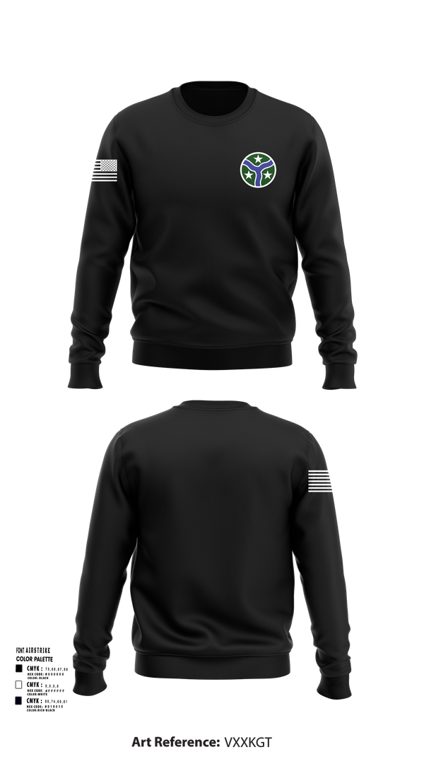 Crew Neck Sweatshirt, 278th Armored Cavalry Regiment, National Guard, Teamtime, Team time, sublimation, custom sports apparel, team uniforms, spirit wear, spiritwear, sports uniforms, custom shirts, team store, custom team store, fundraiser sports, apparel fundraiser