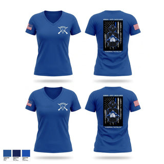 Womens Short Sleeve Vneck Shirt, Lexington Police Honor Guard, Police, Teamtime, Team time, sublimation, custom sports apparel, team uniforms, spirit wear, spiritwear, sports uniforms, custom shirts, team store, custom team store, fundraiser sports, apparel fundraiser