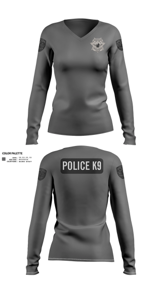 Womens Long Sleeve Vneck Shirt, K9, Police, Teamtime, Team time, sublimation, custom sports apparel, team uniforms, spirit wear, spiritwear, sports uniforms, custom shirts, team store, custom team store, fundraiser sports, apparel fundraiser