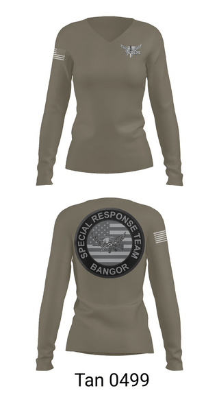 Womens Long Sleeve Vneck Shirt, Bangor PD SRT, Police, Teamtime, Team time, sublimation, custom sports apparel, team uniforms, spirit wear, spiritwear, sports uniforms, custom shirts, team store, custom team store, fundraiser sports, apparel fundraiser