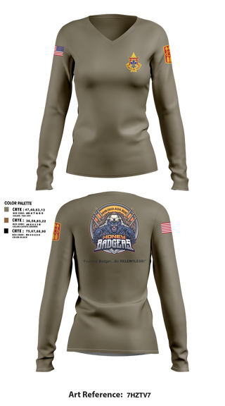 Womens Long Sleeve Vneck Shirt, HHB_30X, Army, Teamtime, Team time, sublimation, custom sports apparel, team uniforms, spirit wear, spiritwear, sports uniforms, custom shirts, team store, custom team store, fundraiser sports, apparel fundraiser