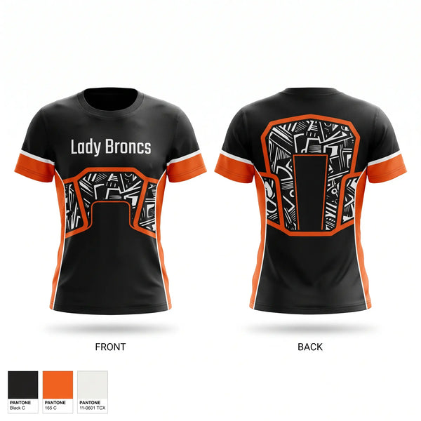 Football Jersey, Lady Broncs, Women's Basketball, Teamtime, Team time, sublimation, custom sports apparel, team uniforms, spirit wear, spiritwear, sports uniforms, custom shirts, team store, custom team store, fundraiser sports, apparel fundraiser