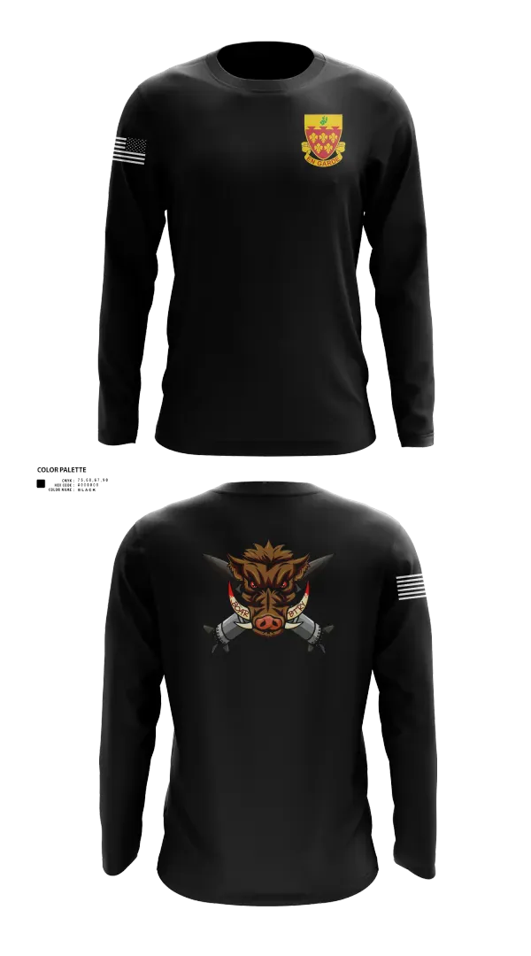 Long Sleeve Performance Shirt, 1-77 FA Bravo Btry, Army, Teamtime, Team time, sublimation, custom sports apparel, team uniforms, spirit wear, spiritwear, sports uniforms, custom shirts, team store, custom team store, fundraiser sports, apparel fundraiser