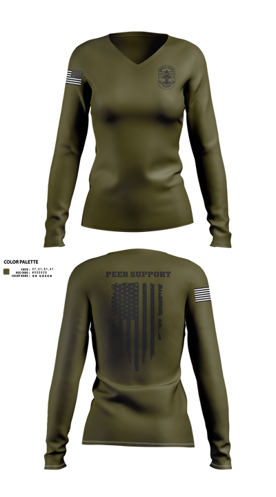 LMPD PEER SUPPORT 60613190 Women's Long Sleeve V-neck Shirt - 41