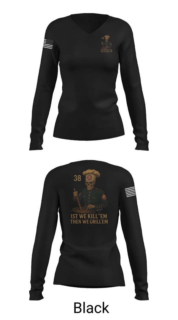 Womens Long Sleeve Vneck Shirt, 1/1, Marines, Teamtime, Team time, sublimation, custom sports apparel, team uniforms, spirit wear, spiritwear, sports uniforms, custom shirts, team store, custom team store, fundraiser sports, apparel fundraiser