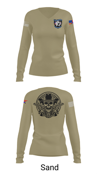 Womens Long Sleeve Vneck Shirt, Desperados, , Teamtime, Team time, sublimation, custom sports apparel, team uniforms, spirit wear, spiritwear, sports uniforms, custom shirts, team store, custom team store, fundraiser sports, apparel fundraiser