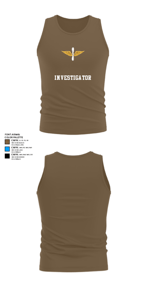 Tank Top, Investigator, Army, Teamtime, Team time, sublimation, custom sports apparel, team uniforms, spirit wear, spiritwear, sports uniforms, custom shirts, team store, custom team store, fundraiser sports, apparel fundraiser