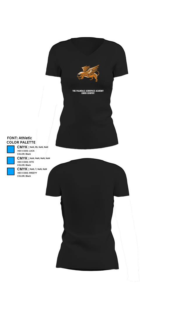 Womens Short Sleeve Vneck Shirt, The Palmdale Aerospace Academy Cross Country, Cross Country, Teamtime, Team time, sublimation, custom sports apparel, team uniforms, spirit wear, spiritwear, sports uniforms, custom shirts, team store, custom team store, fundraiser sports, apparel fundraiser