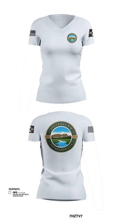 Las Vegas 60845219 Women's Short Sleeve V-neck Shirt - 13