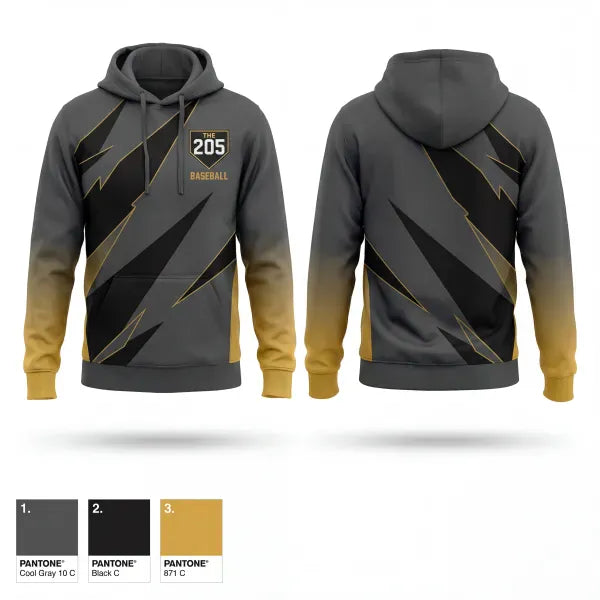Hoodie, The 205 Baseball, Baseball, Teamtime, Team time, sublimation, custom sports apparel, team uniforms, spirit wear, spiritwear, sports uniforms, custom shirts, team store, custom team store, fundraiser sports, apparel fundraiser