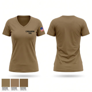 Womens Short Sleeve Vneck Shirt, COMSUBRON TWO, Navy, Teamtime, Team time, sublimation, custom sports apparel, team uniforms, spirit wear, spiritwear, sports uniforms, custom shirts, team store, custom team store, fundraiser sports, apparel fundraiser