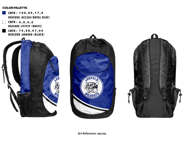 Gear Bag, Leopold, Cross Country, Teamtime, Team time, sublimation, custom sports apparel, team uniforms, spirit wear, spiritwear, sports uniforms, custom shirts, team store, custom team store, fundraiser sports, apparel fundraiser