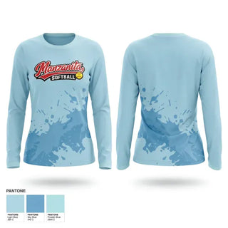 Manzanita Softball 24227643 Womens Long Sleeve Vneck Shirt  1, Manzanita Softball, Softball, Teamtime, Team time, sublimation, custom sports apparel, team uniforms, spirit wear, spiritwear, sports uniforms, custom shirts, team store, custom team store, fundraiser sports, apparel fundraiser