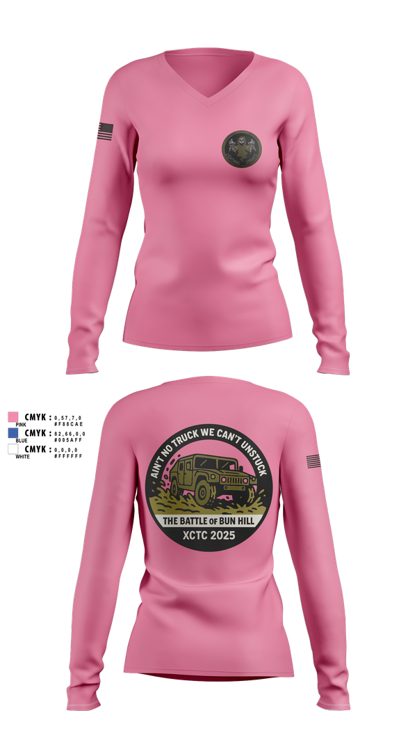 Womens Long Sleeve Vneck Shirt, A 1/111 Field Artillery, , Teamtime, Team time, sublimation, custom sports apparel, team uniforms, spirit wear, spiritwear, sports uniforms, custom shirts, team store, custom team store, fundraiser sports, apparel fundraiser