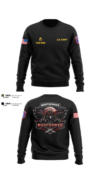Crew Neck Sweatshirt, Northcross Recruiting Station, Army, Teamtime, Team time, sublimation, custom sports apparel, team uniforms, spirit wear, spiritwear, sports uniforms, custom shirts, team store, custom team store, fundraiser sports, apparel fundraiser