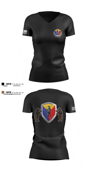 Womens Short Sleeve Vneck Shirt, Camp Crowder HHC, , Teamtime, Team time, sublimation, custom sports apparel, team uniforms, spirit wear, spiritwear, sports uniforms, custom shirts, team store, custom team store, fundraiser sports, apparel fundraiser