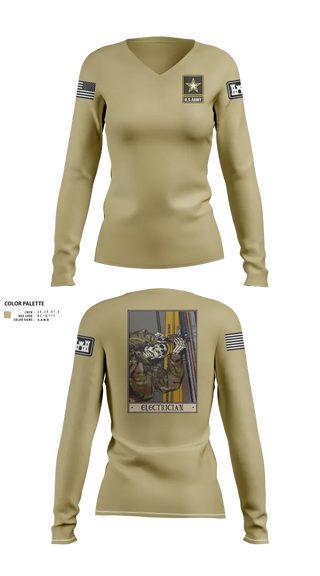 Womens Long Sleeve Vneck Shirt, 378th ECC, , Teamtime, Team time, sublimation, custom sports apparel, team uniforms, spirit wear, spiritwear, sports uniforms, custom shirts, team store, custom team store, fundraiser sports, apparel fundraiser