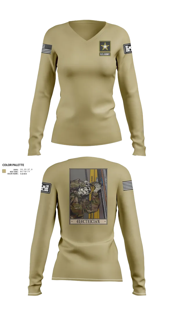Womens Long Sleeve Vneck Shirt, 378th ECC, , Teamtime, Team time, sublimation, custom sports apparel, team uniforms, spirit wear, spiritwear, sports uniforms, custom shirts, team store, custom team store, fundraiser sports, apparel fundraiser