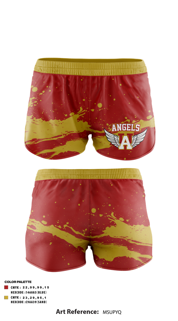 Track Shorts, Angels, , Teamtime, Team time, sublimation, custom sports apparel, team uniforms, spirit wear, spiritwear, sports uniforms, custom shirts, team store, custom team store, fundraiser sports, apparel fundraiser