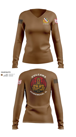 Womens Long Sleeve Vneck Shirt, 317th ECC, Army, Teamtime, Team time, sublimation, custom sports apparel, team uniforms, spirit wear, spiritwear, sports uniforms, custom shirts, team store, custom team store, fundraiser sports, apparel fundraiser