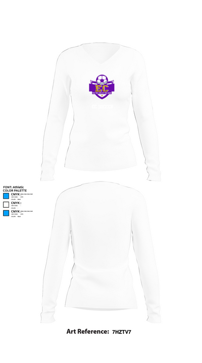 EC Soccer 42640852 Women's Long Sleeve V-neck Shirt - 15