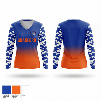 Branford 58594419 Women's Long Sleeve V-neck Shirt - 1