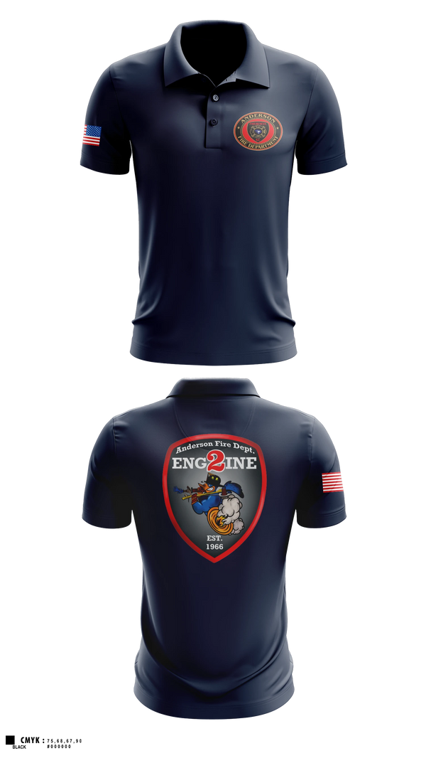 Short Sleeve Performance Polo, Anderson City Fire, Fire Department, Teamtime, Team time, sublimation, custom sports apparel, team uniforms, spirit wear, spiritwear, sports uniforms, custom shirts, team store, custom team store, fundraiser sports, apparel fundraiser