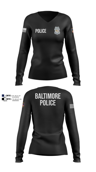 Womens Long Sleeve Vneck Shirt, team name, Police, Teamtime, Team time, sublimation, custom sports apparel, team uniforms, spirit wear, spiritwear, sports uniforms, custom shirts, team store, custom team store, fundraiser sports, apparel fundraiser