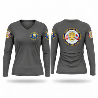 Womens Long Sleeve Vneck Shirt, Arkansas Supreme Court Police, Police, Teamtime, Team time, sublimation, custom sports apparel, team uniforms, spirit wear, spiritwear, sports uniforms, custom shirts, team store, custom team store, fundraiser sports, apparel fundraiser