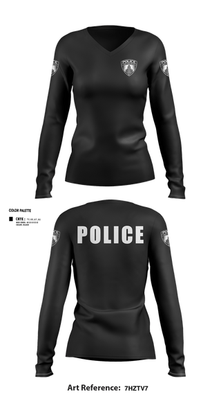 Womens Long Sleeve Vneck Shirt, New York Mills Police Department, Police, Teamtime, Team time, sublimation, custom sports apparel, team uniforms, spirit wear, spiritwear, sports uniforms, custom shirts, team store, custom team store, fundraiser sports, apparel fundraiser