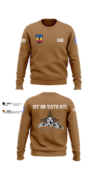 Crew Neck Sweatshirt, 1st BN 515th RTI, Army, Teamtime, Team time, sublimation, custom sports apparel, team uniforms, spirit wear, spiritwear, sports uniforms, custom shirts, team store, custom team store, fundraiser sports, apparel fundraiser