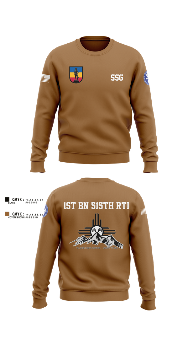 Crew Neck Sweatshirt, 1st BN 515th RTI, Army, Teamtime, Team time, sublimation, custom sports apparel, team uniforms, spirit wear, spiritwear, sports uniforms, custom shirts, team store, custom team store, fundraiser sports, apparel fundraiser