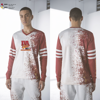 Womens Long Sleeve Vneck Shirt, De Anza High School, Spirit Store, Teamtime, Team time, sublimation, custom sports apparel, team uniforms, spirit wear, spiritwear, sports uniforms, custom shirts, team store, custom team store, fundraiser sports, apparel fundraiser