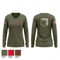 887 esfs 44915406 Women's Long Sleeve V-neck Shirt - 1