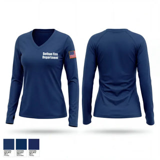 Womens Long Sleeve Vneck Shirt, Dothan Fire Department, Fire Department, Teamtime, Team time, sublimation, custom sports apparel, team uniforms, spirit wear, spiritwear, sports uniforms, custom shirts, team store, custom team store, fundraiser sports, apparel fundraiser