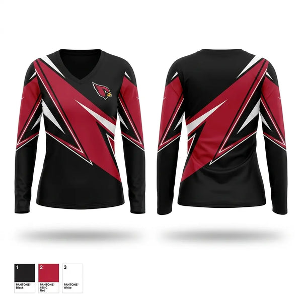 Womens Long Sleeve Vneck Shirt, Potts Camp High School Basketball, Women's Basketball, Teamtime, Team time, sublimation, custom sports apparel, team uniforms, spirit wear, spiritwear, sports uniforms, custom shirts, team store, custom team store, fundraiser sports, apparel fundraiser
