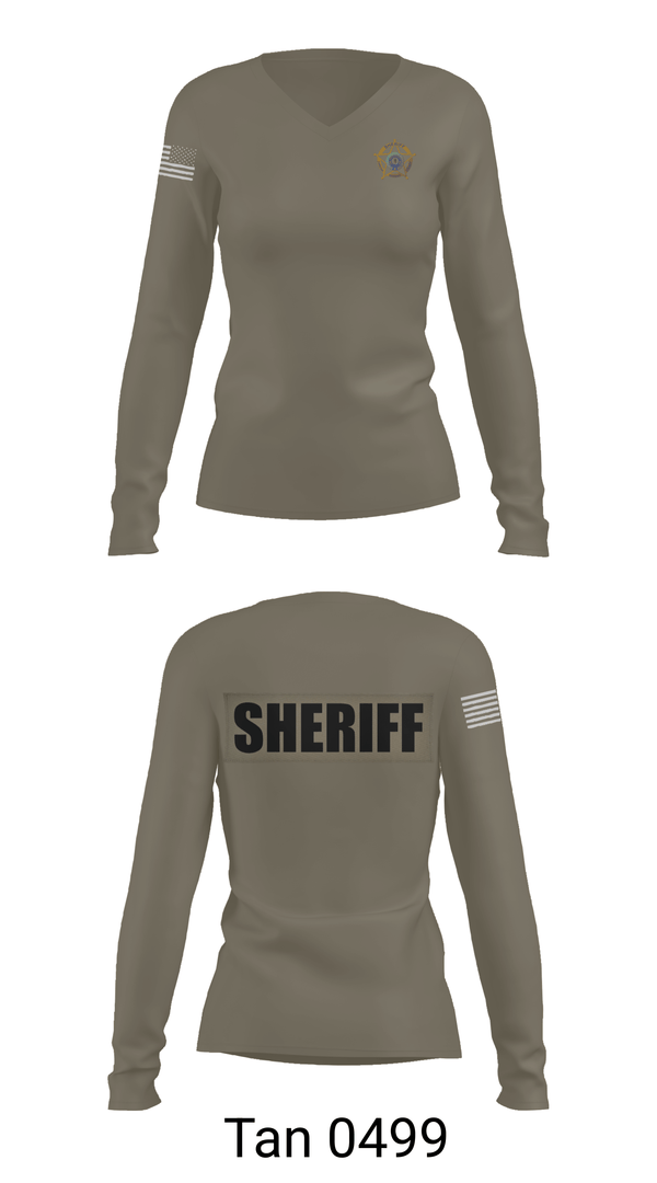 Womens Long Sleeve Vneck Shirt, HCC, Police, Teamtime, Team time, sublimation, custom sports apparel, team uniforms, spirit wear, spiritwear, sports uniforms, custom shirts, team store, custom team store, fundraiser sports, apparel fundraiser