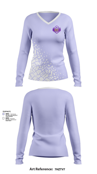 Womens Long Sleeve Vneck Shirt, EC Soccer, Women's Soccer, Teamtime, Team time, sublimation, custom sports apparel, team uniforms, spirit wear, spiritwear, sports uniforms, custom shirts, team store, custom team store, fundraiser sports, apparel fundraiser
